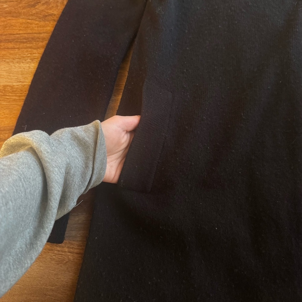 Tommy Hilfiger Lambswool & Angora Wool Double-Breasted Trench Coat Black Size M - Picture 6 of 8